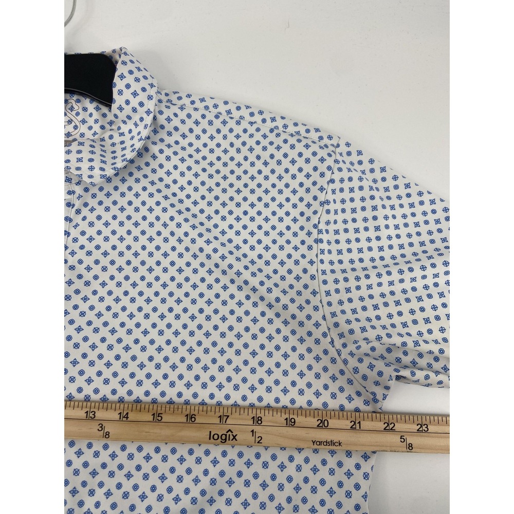 Swannies Shirt Mens Large Geometric Golf Polo Performance Stretch Casual Logo - Picture 5 of 10